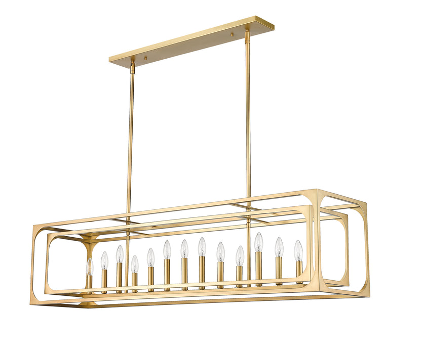 Linear Chandelier Z-Lite 3038-13L-RB Rubbed Brass Easton 13 Light Linear Chandelier Z-Lite