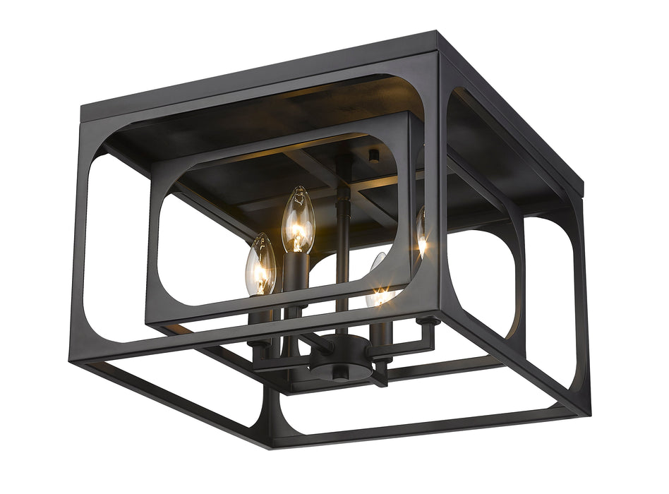 Flush Mount Z-Lite 3038F-MB Matte Black Easton 4 Light Flush Mount Z-Lite