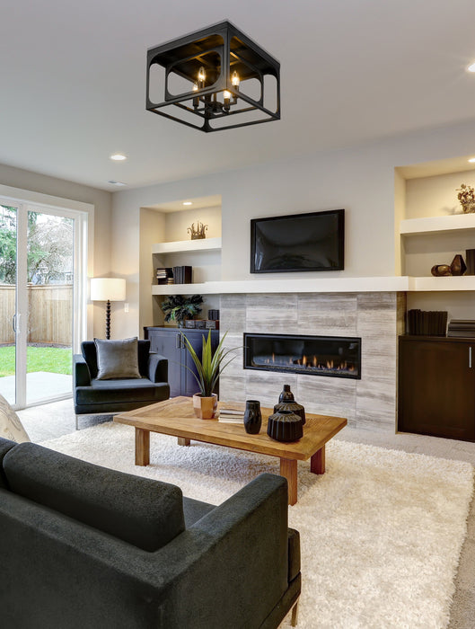 Flush Mount Z-Lite 3038F-MB Matte Black Easton 4 Light Flush Mount Z-Lite