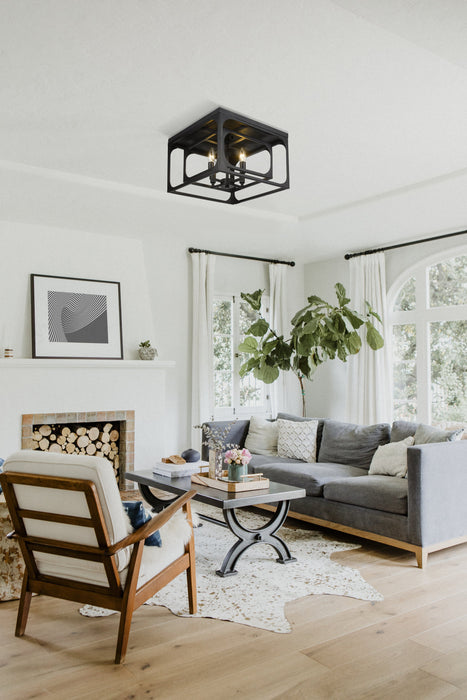 Flush Mount Z-Lite 3038F-MB Matte Black Easton 4 Light Flush Mount Z-Lite