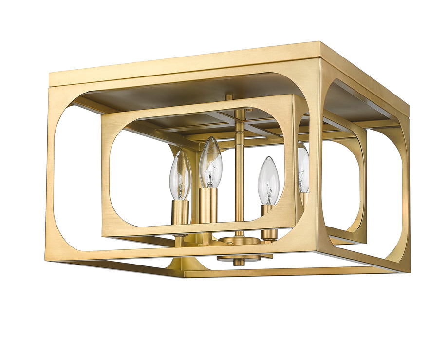 Flush Mount Z-Lite 3038F-RB Rubbed Brass Easton 4 Light Flush Mount Z-Lite