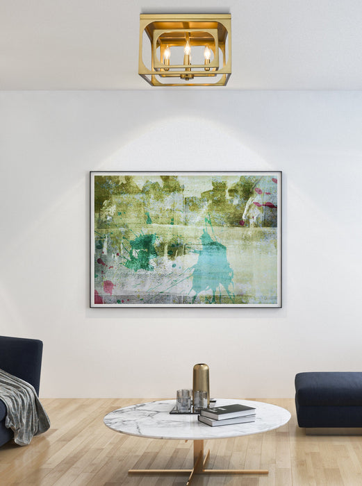 Flush Mount Z-Lite 3038F-RB Rubbed Brass Easton 4 Light Flush Mount Z-Lite