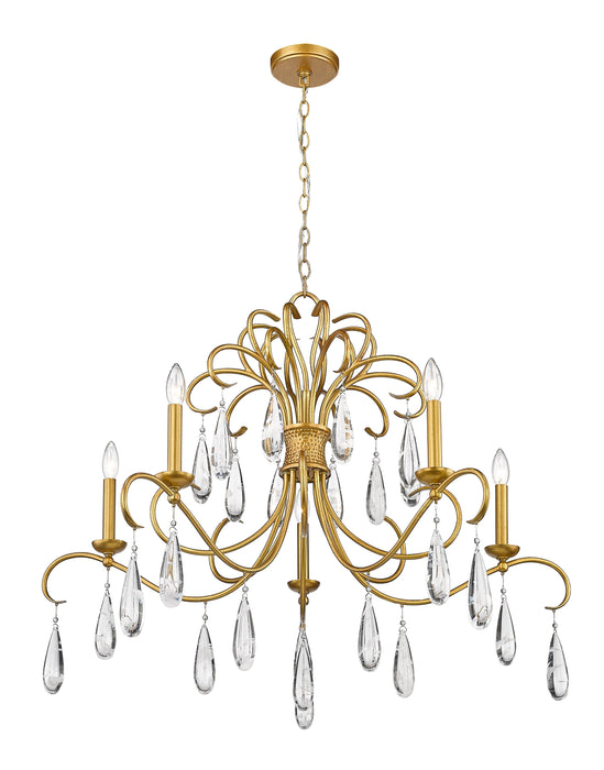 Chandelier Z-Lite 3039-38GG Gilded Gold Amara 5 Light Chandelier Z-Lite