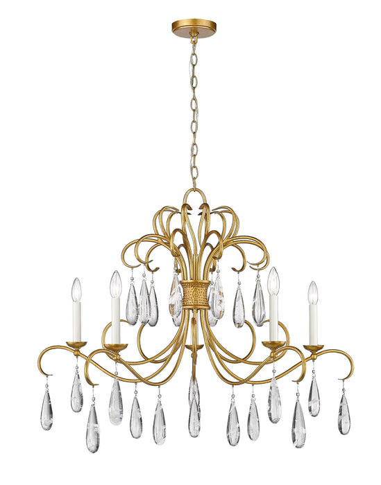 Chandelier Z-Lite 3039-38GG Gilded Gold Amara 5 Light Chandelier Z-Lite