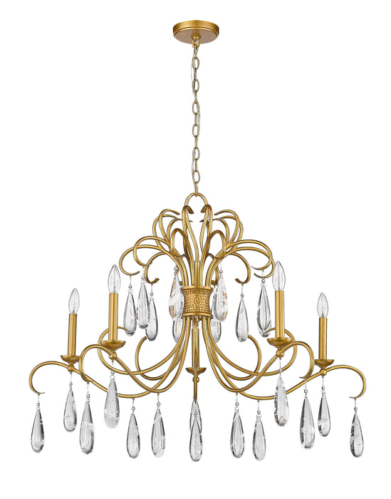Chandelier Z-Lite 3039-38GG Gilded Gold Amara 5 Light Chandelier Z-Lite