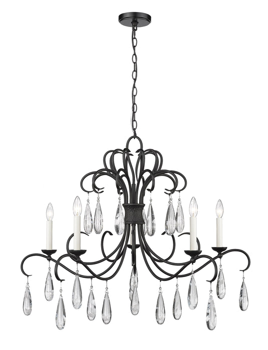 Chandelier Z-Lite 3039-38MB Matte Black Amara 5 Light Chandelier Z-Lite