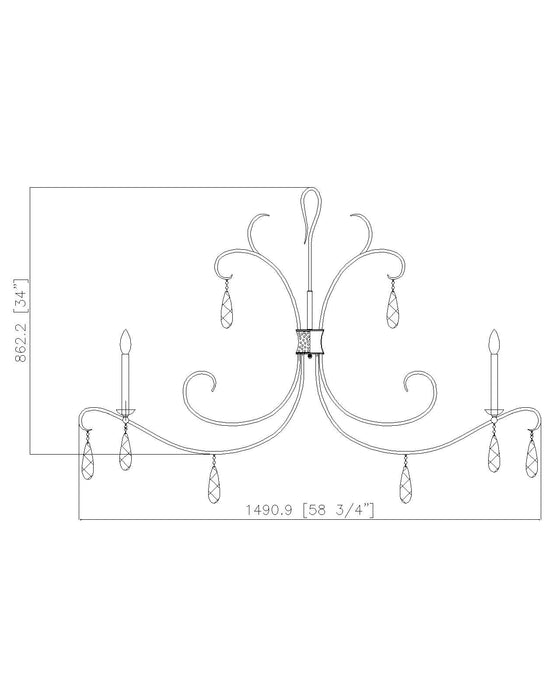 Chandelier Z-Lite 3039-59MB Matte Black Amara 6 Light Chandelier Z-Lite