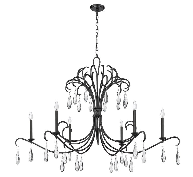 Chandelier Z-Lite 3039-59MB Matte Black Amara 6 Light Chandelier Z-Lite