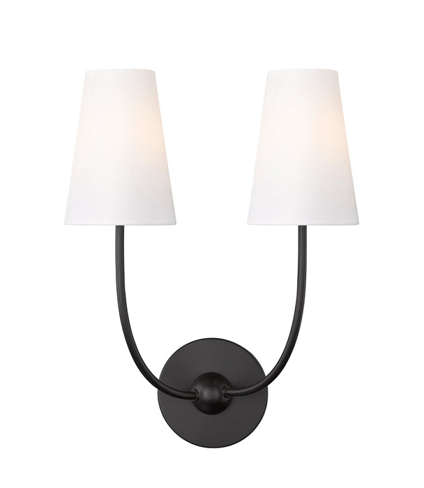Wall Sconce Z-Lite 3040-2S-MB Matte Black Shannon 2 Light Wall Sconce Z-Lite