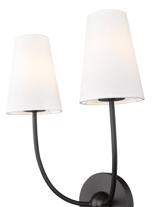 Wall Sconce Z-Lite 3040-2S-MB Matte Black Shannon 2 Light Wall Sconce Z-Lite
