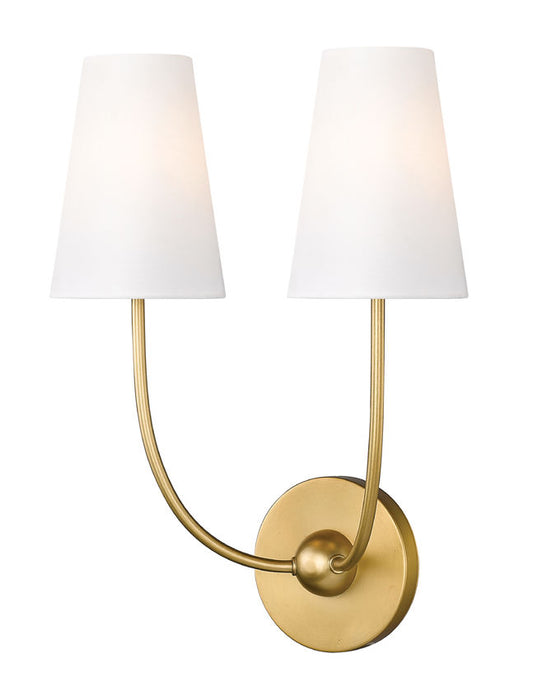 Z-Lite 3040-2S-RB Shannon 2 Light Shaded Wall Sconce in Rubbed Brass