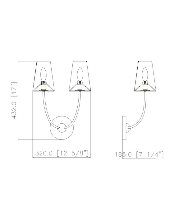 Wall Sconce Z-Lite 3040-2S-RB Rubbed Brass Shannon 2 Light Wall Sconce Z-Lite