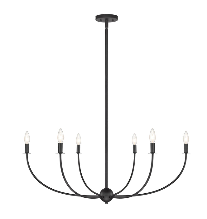 Chandelier Z-Lite 3040-42MB Matte Black Shannon 6 Light Chandelier Z-Lite