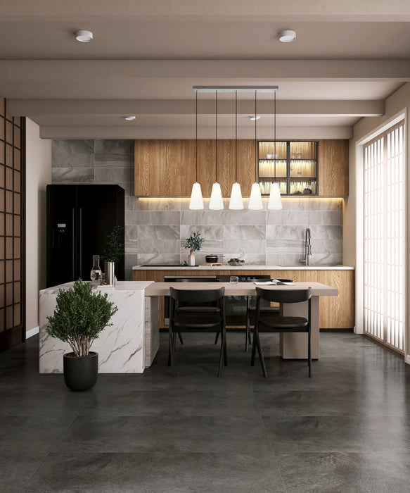 Linear Chandelier Z-Lite 3043P6-5L-BN Brushed Nickel Farrell 5 Light Linear Chandelier Z-Lite