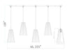 Linear Chandelier Z-Lite 3043P6-5L-MB Matte Black Farrell 5 Light Linear Chandelier Z-Lite