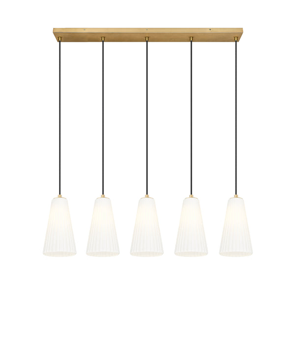 Linear Chandelier Z-Lite 3043P6-5L-MGLD Modern Gold Farrell 5 Light Linear Chandelier Z-Lite