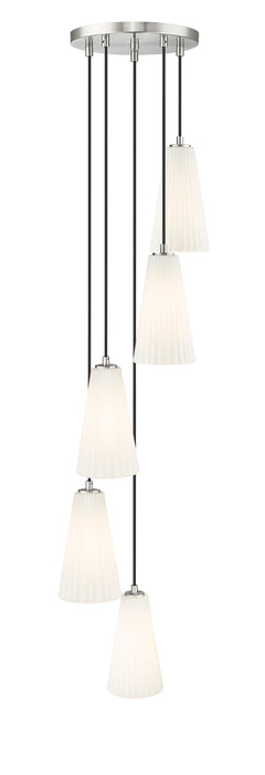 Chandelier Z-Lite 3043P6-5R-BN Brushed Nickel Farrell 5 Light Chandelier Z-Lite