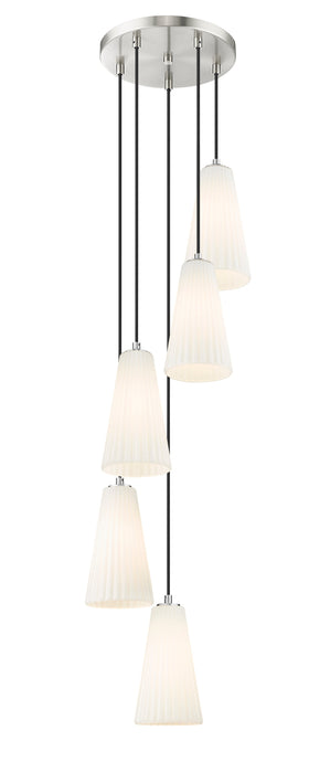 Chandelier Z-Lite 3043P6-5R-BN Brushed Nickel Farrell 5 Light Chandelier Z-Lite