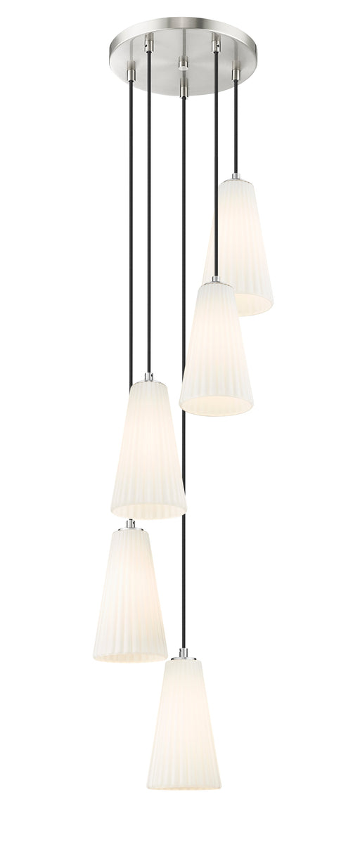 Chandelier Z-Lite 3043P6-5R-BN Brushed Nickel Farrell 5 Light Chandelier Z-Lite