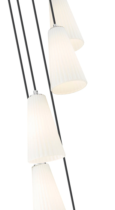 Chandelier Z-Lite 3043P6-5R-BN Brushed Nickel Farrell 5 Light Chandelier Z-Lite
