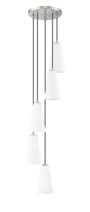 Chandelier Z-Lite 3043P6-5R-BN Brushed Nickel Farrell 5 Light Chandelier Z-Lite