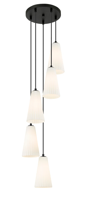 Chandelier Z-Lite 3043P6-5R-MB Matte Black Farrell 5 Light Chandelier Z-Lite