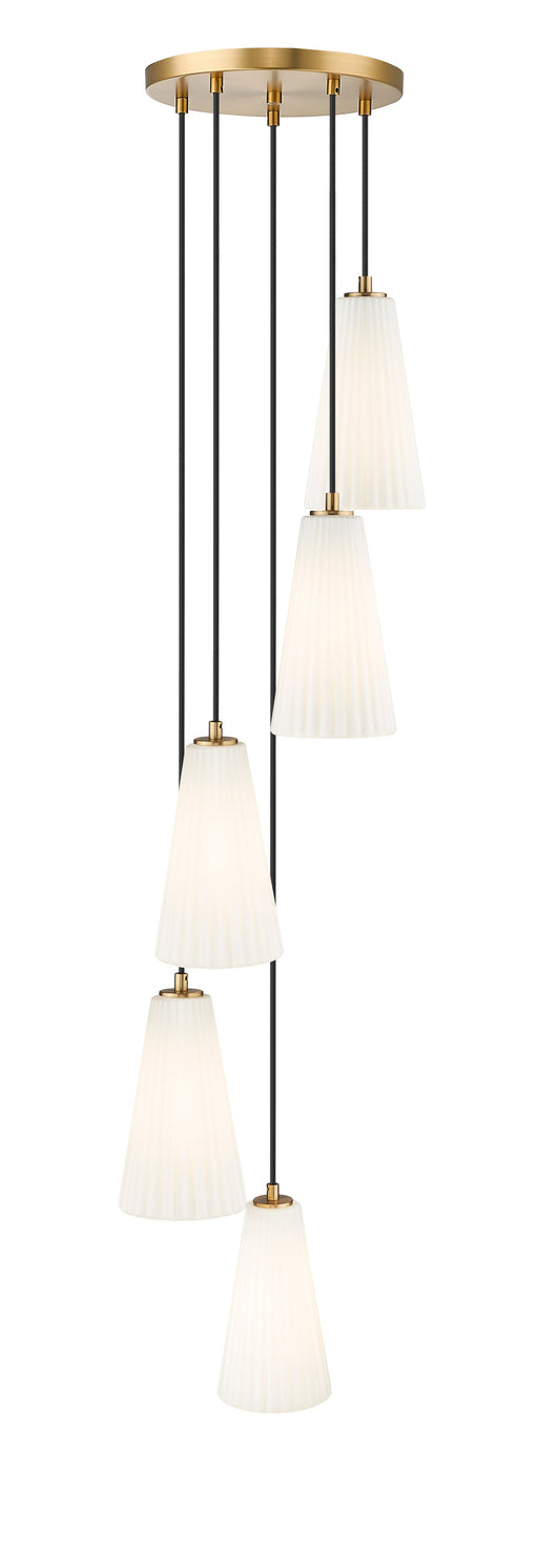 Chandelier Z-Lite 3043P6-5R-MGLD Modern Gold Farrell 5 Light Chandelier Z-Lite
