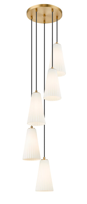 Chandelier Z-Lite 3043P6-5R-MGLD Modern Gold Farrell 5 Light Chandelier Z-Lite