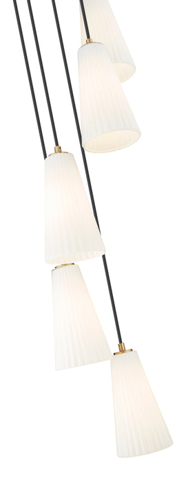 Chandelier Z-Lite 3043P6-5R-MGLD Modern Gold Farrell 5 Light Chandelier Z-Lite
