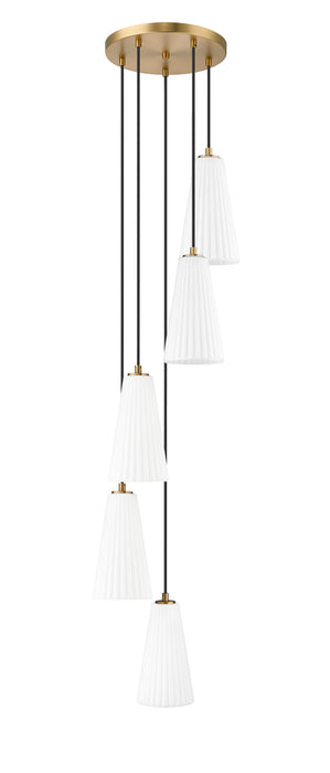 Chandelier Z-Lite 3043P6-5R-MGLD Modern Gold Farrell 5 Light Chandelier Z-Lite