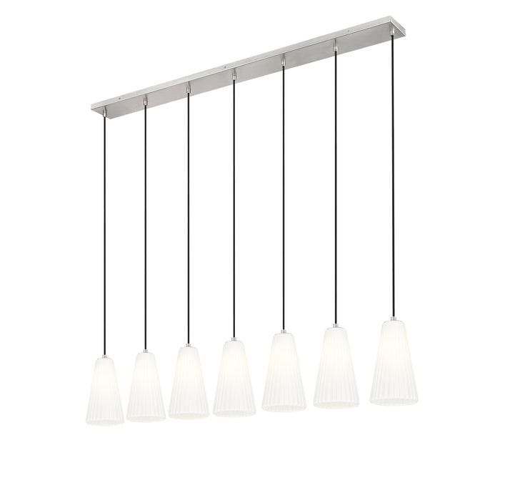Linear Chandelier Z-Lite 3043P6-7L-BN Brushed Nickel Farrell 7 Light Linear Chandelier Z-Lite