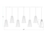 Linear Chandelier Z-Lite 3043P6-7L-BN Brushed Nickel Farrell 7 Light Linear Chandelier Z-Lite