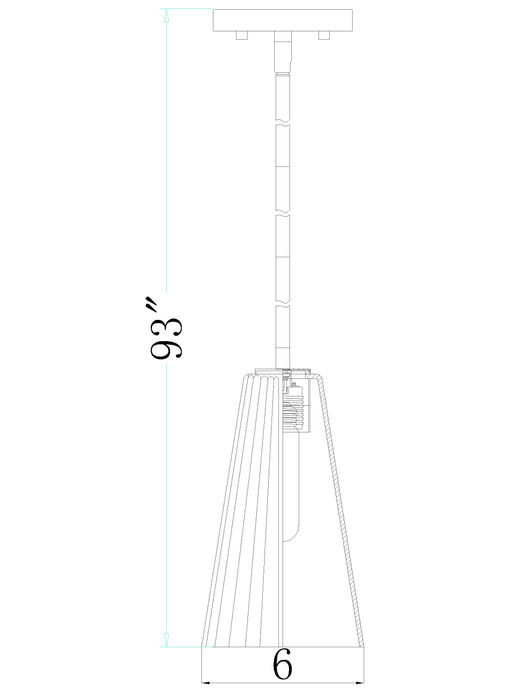 Pendant Z-Lite 3043P6-ROD-BN Brushed Nickel Farrell 1 Light Pendant Z-Lite