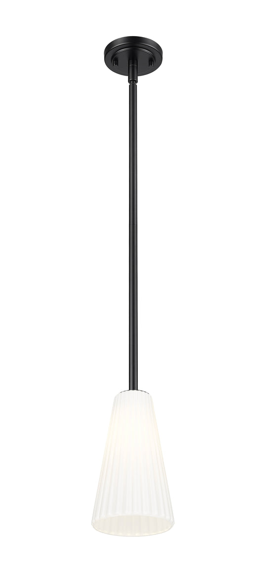 Pendant Z-Lite 3043P6-ROD-MB Matte Black Farrell 1 Light Pendant Z-Lite