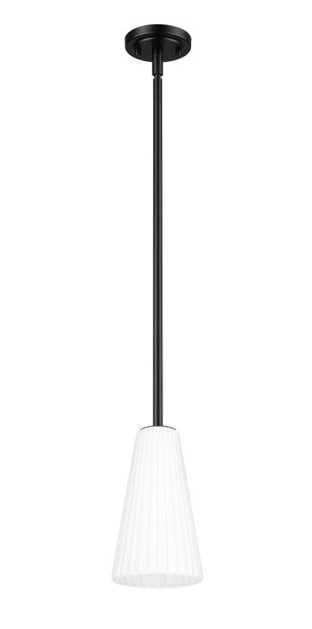 Pendant Z-Lite 3043P6-ROD-MB Matte Black Farrell 1 Light Pendant Z-Lite