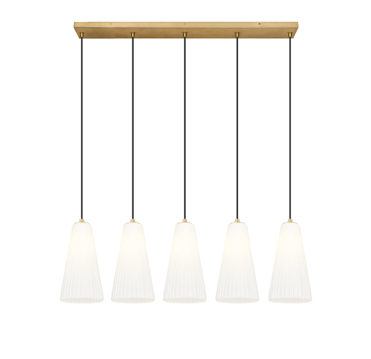 Linear Chandelier Z-Lite 3043P7-5L-MGLD Modern Gold Farrell 5 Light Linear Chandelier Z-Lite
