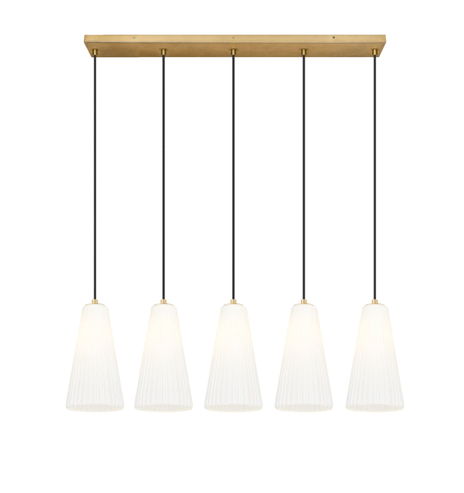 Linear Chandelier Z-Lite 3043P7-5L-MGLD Modern Gold Farrell 5 Light Linear Chandelier Z-Lite