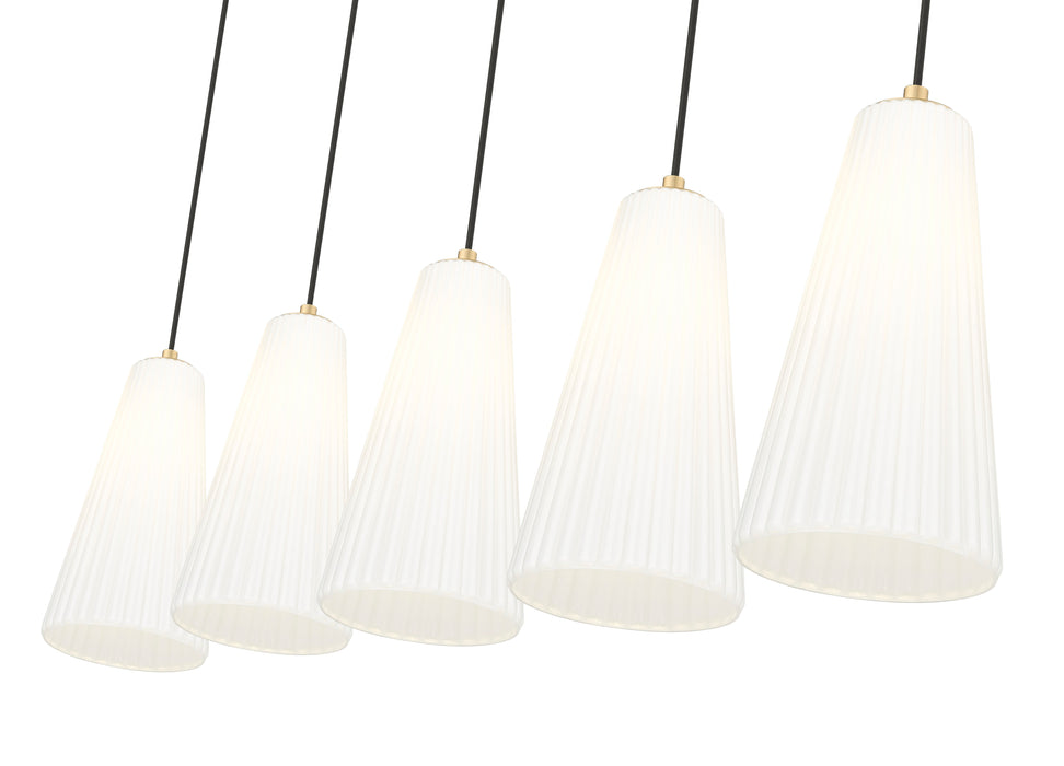 Linear Chandelier Z-Lite 3043P7-5L-MGLD Modern Gold Farrell 5 Light Linear Chandelier Z-Lite