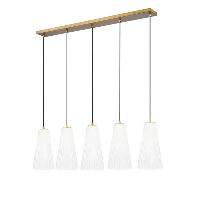 Linear Chandelier Z-Lite 3043P7-5L-MGLD Modern Gold Farrell 5 Light Linear Chandelier Z-Lite