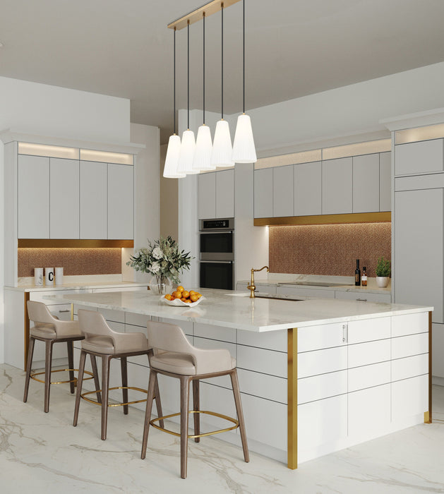 Linear Chandelier Z-Lite 3043P7-5L-MGLD Modern Gold Farrell 5 Light Linear Chandelier Z-Lite