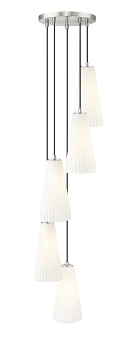 Chandelier Z-Lite 3043P7-5R-BN Brushed Nickel Farrell 5 Light Chandelier Z-Lite