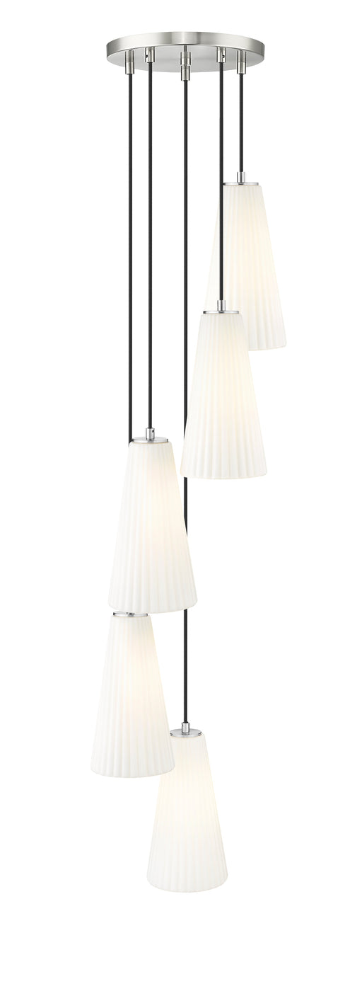 Chandelier Z-Lite 3043P7-5R-BN Brushed Nickel Farrell 5 Light Chandelier Z-Lite