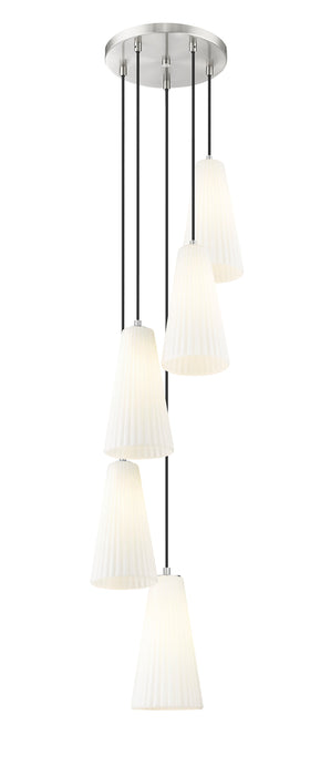 Chandelier Z-Lite 3043P7-5R-BN Brushed Nickel Farrell 5 Light Chandelier Z-Lite