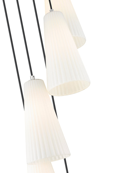 Chandelier Z-Lite 3043P7-5R-BN Brushed Nickel Farrell 5 Light Chandelier Z-Lite