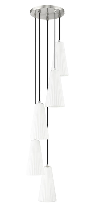 Chandelier Z-Lite 3043P7-5R-BN Brushed Nickel Farrell 5 Light Chandelier Z-Lite