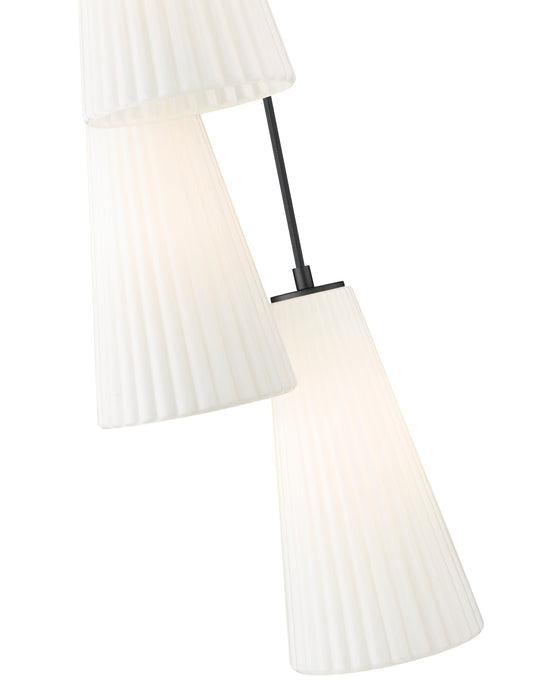 Chandelier Z-Lite 3043P7-5R-MB Matte Black Farrell 5 Light Chandelier Z-Lite