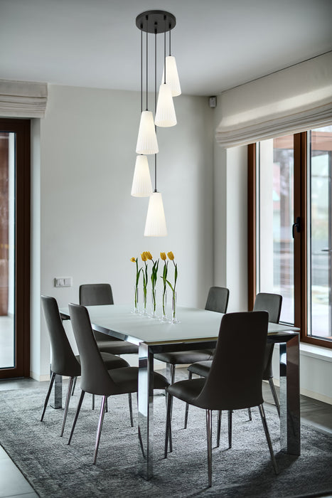 Chandelier Z-Lite 3043P7-5R-MB Matte Black Farrell 5 Light Chandelier Z-Lite