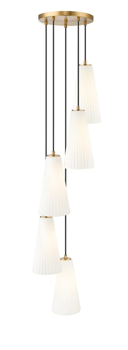 Chandelier Z-Lite 3043P7-5R-MGLD Modern Gold Farrell 5 Light Chandelier Z-Lite