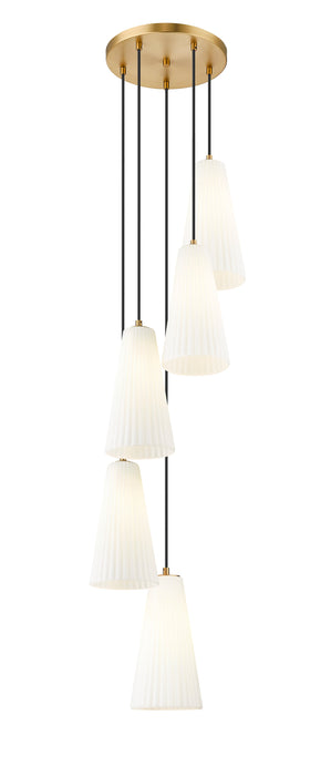 Chandelier Z-Lite 3043P7-5R-MGLD Modern Gold Farrell 5 Light Chandelier Z-Lite