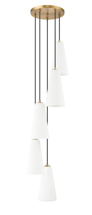 Chandelier Z-Lite 3043P7-5R-MGLD Modern Gold Farrell 5 Light Chandelier Z-Lite